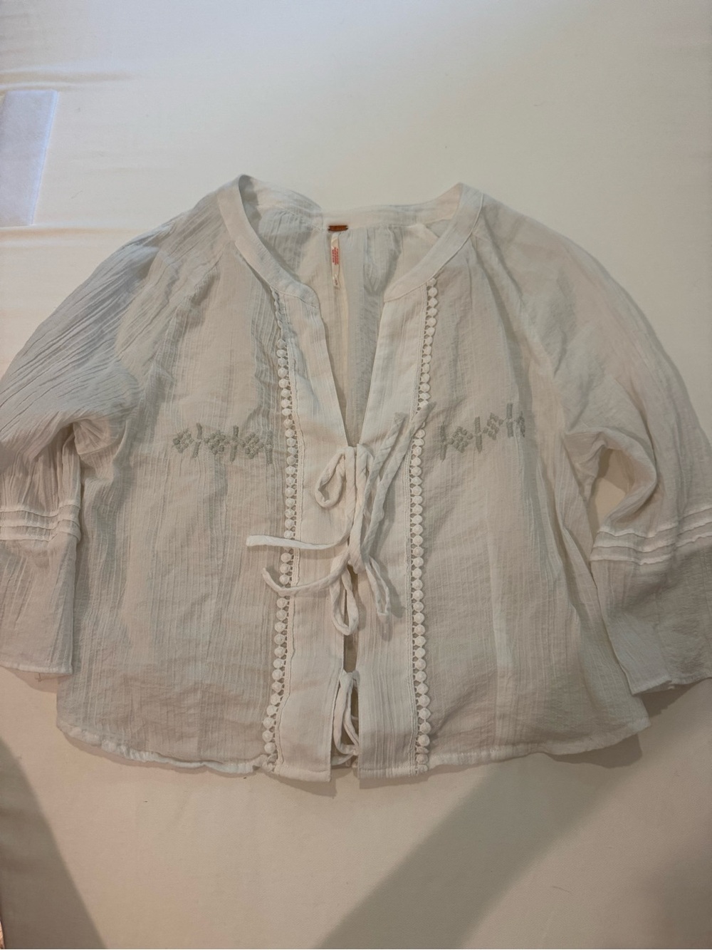 Free People White Boho top and skirt set